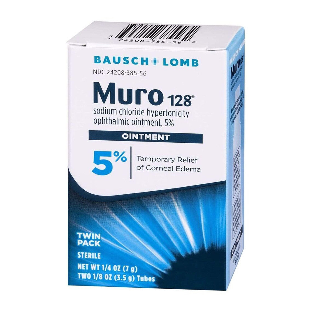 Bausch And Lomb Muro 128 Ophthalmic Eye Ointment, 5% Sterile,Twin Pack, 1 Ea